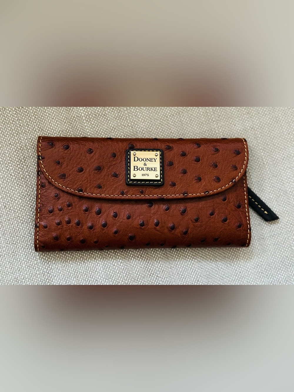 Dooney & Bourke Ostrich-Embossed Continental Clutch Wallet